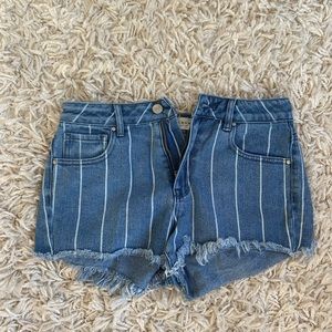 Pacsun Striped Jean Shorts